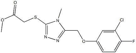 methyl 2-((5-((3-chloro-4-fluorophenoxy)methyl)-4-methyl-4H-1,2,4-triazol-3-yl)thio)acetate Struktur