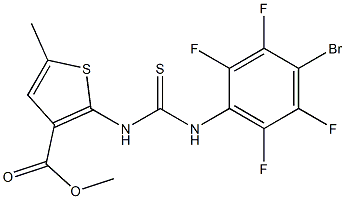 methyl 2-(3-(4-bromo-2,3,5,6-tetrafluorophenyl)thioureido)-5-methylthiophene-3-carboxylate Struktur