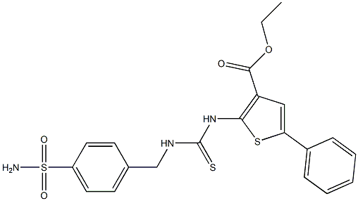 ethyl 5-phenyl-2-(3-(4-sulfamoylbenzyl)thioureido)thiophene-3-carboxylate Struktur