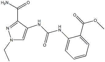 methyl 2-(3-(3-carbamoyl-1-ethyl-1H-pyrazol-4-yl)ureido)benzoate Struktur