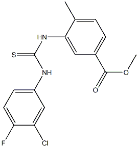 methyl 3-(3-(3-chloro-4-fluorophenyl)thioureido)-4-methylbenzoate Struktur