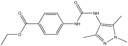 ethyl 4-(3-(1,3,5-trimethyl-1H-pyrazol-4-yl)ureido)benzoate Struktur