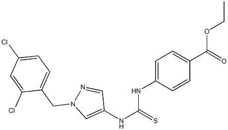 ethyl 4-(3-(1-(2,4-dichlorobenzyl)-1H-pyrazol-4-yl)thioureido)benzoate Struktur