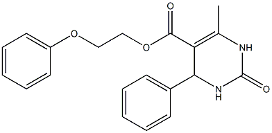 2-phenoxyethyl 6-methyl-2-oxo-4-phenyl-1,2,3,4-tetrahydropyrimidine-5-carboxylate Struktur