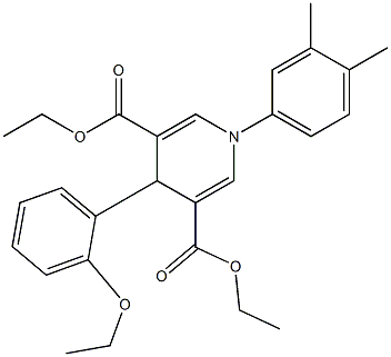 diethyl 1-(3,4-dimethylphenyl)-4-(2-ethoxyphenyl)-1,4-dihydropyridine-3,5-dicarboxylate Struktur