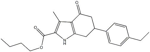 butyl 6-(4-ethylphenyl)-3-methyl-4-oxo-4,5,6,7-tetrahydro-1H-indole-2-carboxylate Struktur