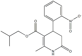 isobutyl 2-methyl-4-(2-nitrophenyl)-6-oxo-1,4,5,6-tetrahydropyridine-3-carboxylate Struktur