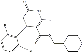 cyclohexylmethyl 4-(2-chloro-6-fluorophenyl)-2-methyl-6-oxo-1,4,5,6-tetrahydropyridine-3-carboxylate Struktur