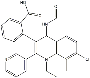 ethyl 3-(7-chloro-8-methyl-2-(pyridin-3-yl)quinoline-4-carboxamido)benzoate Struktur