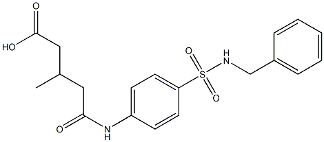 5-((4-(N-benzylsulfamoyl)phenyl)amino)-3-methyl-5-oxopentanoic acid Struktur