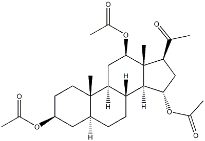 20-OXO-5-ALPHA-PREGNANE-3-BETA,12-BETA,15-ALPHA-TRIYL TRIACETATE Struktur