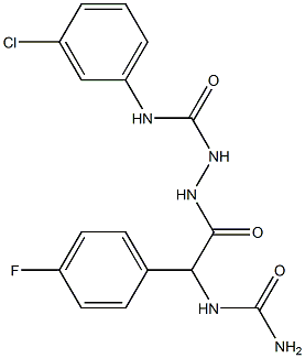 4-(3-CHLOROPHENYL)-1-(4-FLUOROPHENYLUREIDOACETYL)SEMICARBAZIDE Struktur