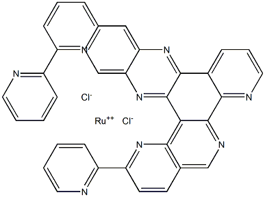 Bis(2,2'-bipyridyl)(4,5,9,14-Tetraaza-benzo[b]triphenylene)ruthenium(II) dichloride Struktur