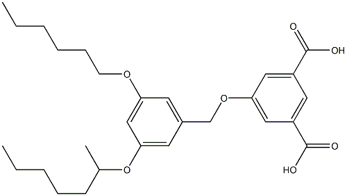 5-(3-(heptan-2-yloxy)-5-(hexyloxy)benzyloxy)isophthalic acid Struktur