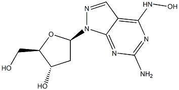 6-Amino-4-hydroxyamino-1-(2-deoxy-b-D-ribofuranosyl)-1H-pyrazolo[3,4-d]pyrimidine Struktur