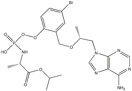 isopropyl ((S)-((((R)-1-(6-amino-9H-purin-9-yl)propan-2-yl)oxy)methyl)(4-bromophenoxy)phosphoryl)-L-alaninate Struktur