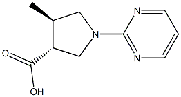 (3R,4R)-4-methyl-1-(pyrimidin-2-yl)pyrrolidine-3-carboxylic acid Struktur