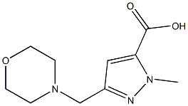 1-methyl-3-(morpholinomethyl)-1H-pyrazole-5-carboxylic acid Struktur