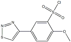 2-methoxy-5-(1,2,3-thiadiazol-4-yl)benzene-1-sulfonyl chloride Struktur