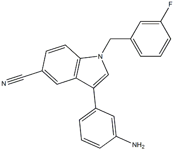 3-(3-aminophenyl)-1-(3-fluorobenzyl)-1H-indole-5-carbonitrile Struktur