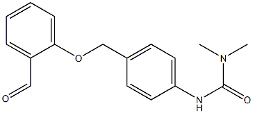 3-(4-((2-formylphenoxy)methyl)phenyl)-1,1-dimethylurea Struktur