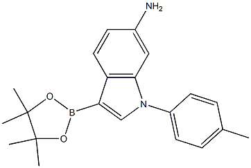 3-(4,4,5,5-tetramethyl-1,3,2-dioxaborolan-2-yl)-1-p-tolyl-1H-indol-6-amine Struktur