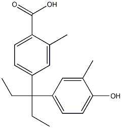 4-(3-(4-hydroxy-3-methylphenyl)pentan-3-yl)-2-methylbenzoic acid Struktur