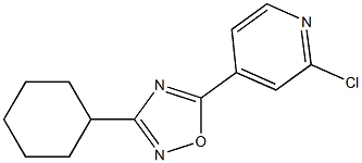 5-(2-chloropyridin-4-yl)-3-cyclohexyl-1,2,4-oxadiazole Struktur