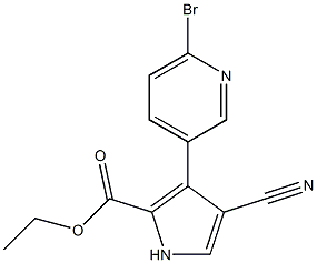 ethyl 3-(6-bromopyridin-3-yl)-4-cyano-1H-pyrrole-2-carboxylate Struktur