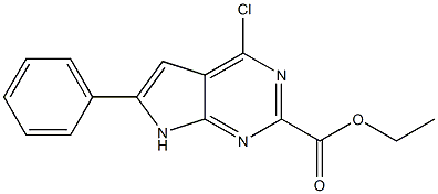 ethyl 4-chloro-6-phenyl-7H-pyrrolo[2,3-d]pyrimidine-2-carboxylate Struktur