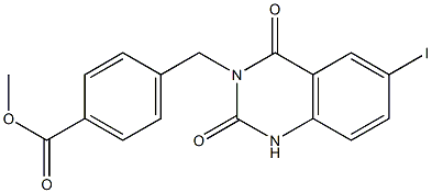 methyl 4-((6-iodo-2,4-dioxo-1,2-dihydroquinazolin-3(4H)-yl)methyl)benzoate Struktur