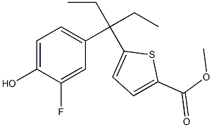 methyl 5-(3-(3-fluoro-4-hydroxyphenyl)pentan-3-yl)thiophene-2-carboxylate Struktur