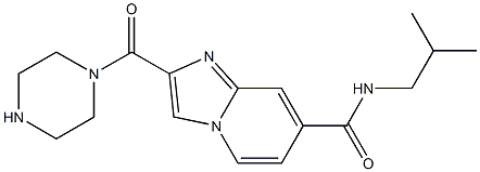 N-isobutyl-2-(piperazine-1-carbonyl)imidazo[1,2-a]pyridine-7-carboxamide Struktur