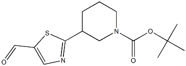 tert-butyl 3-(5-formylthiazol-2-yl)piperidine-1-carboxylate Struktur