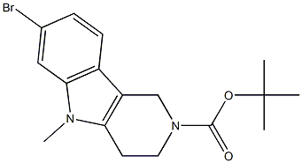 tert-butyl 7-bromo-5-methyl-3,4-dihydro-1H-pyrido[4,3-b]indole-2(5H)-carboxylate Struktur