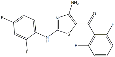 [4-Amino-2-(2,4-difluoro-phenylamino)-thiazol-5-yl]-(2,6-difluoro-phenyl)-methanone Struktur