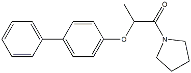 1-[2-(4-biphenylyloxy)propanoyl]pyrrolidine Struktur