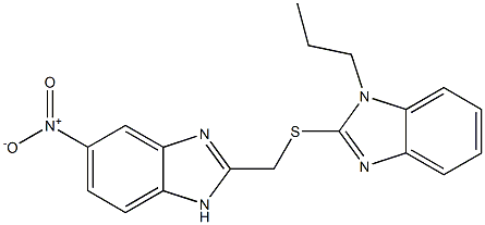 2-{[(5-nitro-1H-benzimidazol-2-yl)methyl]thio}-1-propyl-1H-benzimidazole Struktur