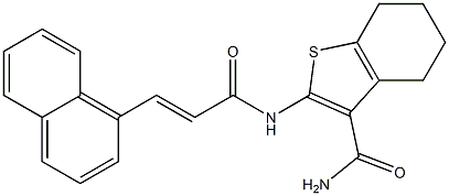 2-{[3-(1-naphthyl)acryloyl]amino}-4,5,6,7-tetrahydro-1-benzothiophene-3-carboxamide Struktur