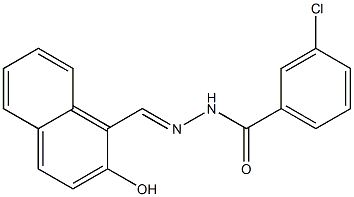 3-chloro-N'-[(2-hydroxy-1-naphthyl)methylene]benzohydrazide Struktur