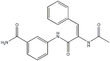 3-{[2-(acetylamino)-3-phenylacryloyl]amino}benzamide Struktur