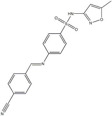 4-[(4-cyanobenzylidene)amino]-N-(5-methyl-3-isoxazolyl)benzenesulfonamide Struktur