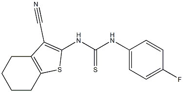 N-(3-cyano-4,5,6,7-tetrahydro-1-benzothien-2-yl)-N'-(4-fluorophenyl)thiourea Struktur