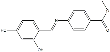 methyl 4-[(2,4-dihydroxybenzylidene)amino]benzoate Struktur