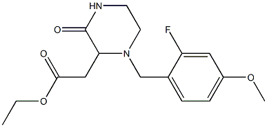 ethyl [1-(2-fluoro-4-methoxybenzyl)-3-oxo-2-piperazinyl]acetate Struktur