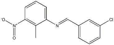 N-(3-chlorobenzylidene)-2-methyl-3-nitroaniline Struktur