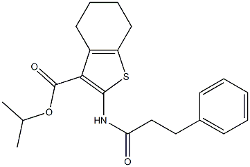 isopropyl 2-(3-phenylpropanamido)-4,5,6,7-tetrahydrobenzo[b]thiophene-3-carboxylate Struktur