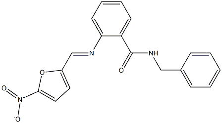 (E)-N-benzyl-2-(((5-nitrofuran-2-yl)methylene)amino)benzamide Struktur