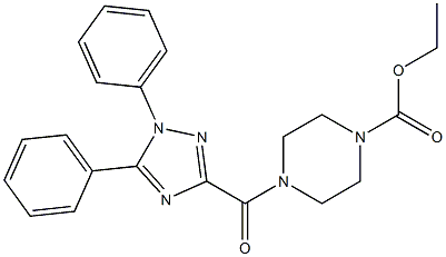 ethyl 4-(1,5-diphenyl-1H-1,2,4-triazole-3-carbonyl)piperazine-1-carboxylate Struktur