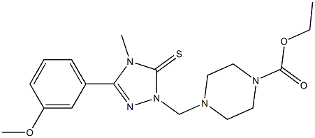 ethyl 4-((3-(3-methoxyphenyl)-4-methyl-5-thioxo-4,5-dihydro-1H-1,2,4-triazol-1-yl)methyl)piperazine-1-carboxylate Struktur